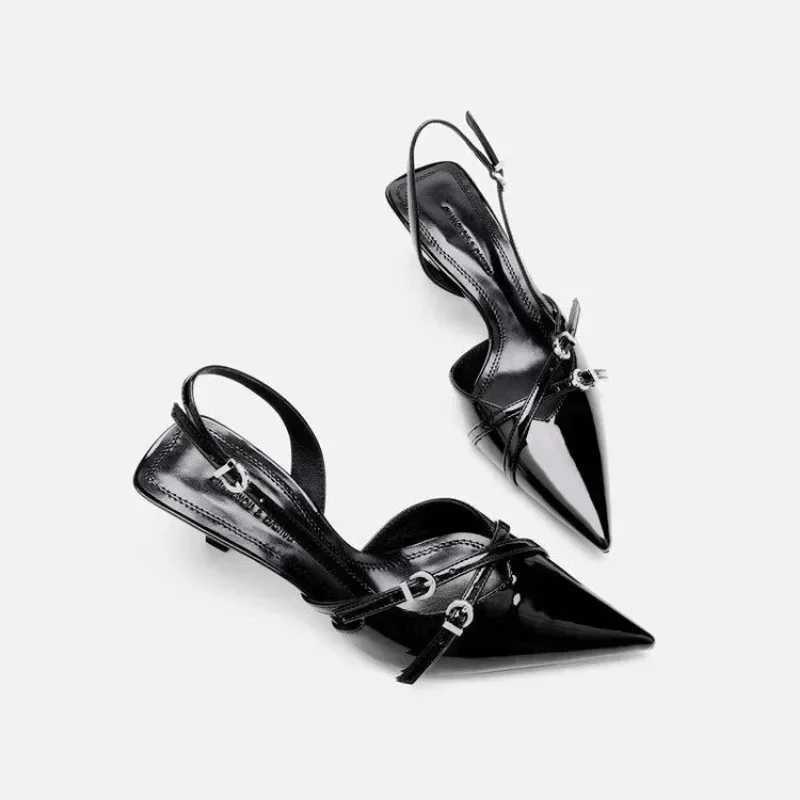Sandalia Veraniegas De Punta recha Para Mujer Zapatos De Tac n Alto Elegant Y Sexy 2024 Y250317