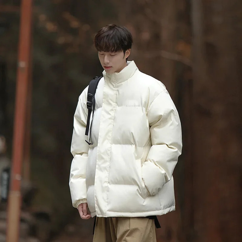 Winter Bread Jacket Men Warm Fashion Thicken Short Down Clothes Streetwear Korean Loose Thick Puffer Mens Parka Coat 250109