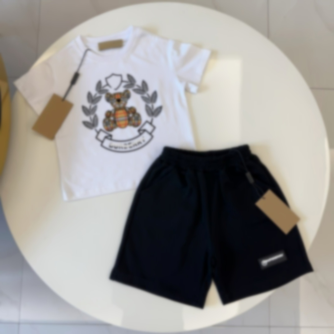 Tracksuits kid short and t shirt set girl pink Tracksuit boy clothe Two Piece classic New baby clothes childrens sets 2-14 ages