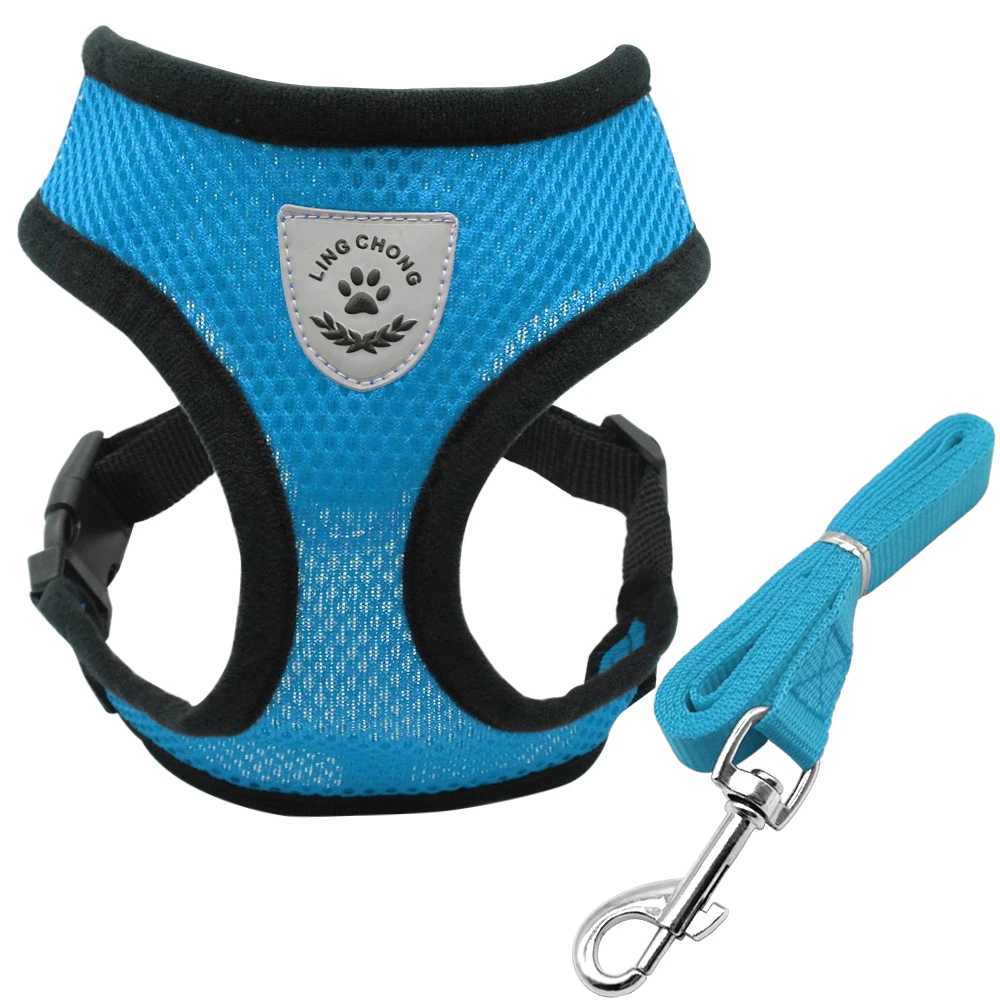 Mesh Cat Harness and Leash Breathable Reflective Kitten Cats Harnesses Small Dog Puppy Harness for French Bulldog Chihuahua PugT250318
