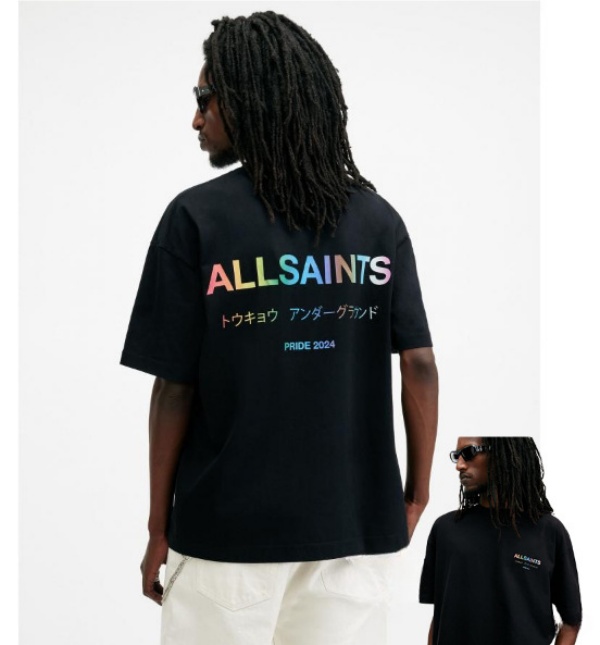 All Saints Men's Desiner T-Shirts High Street Vintage Letter Casual Loose Streetwear Oversized Luxury Brand Summer Printed Top