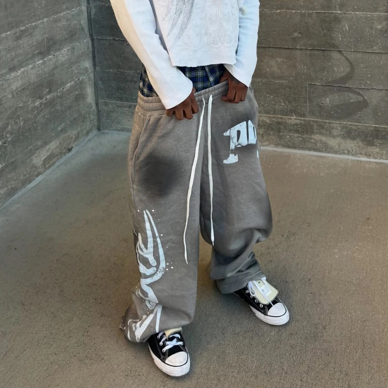 Sweatpants Women American Fashion Personality Loose Trousers Hiphop Trend Y2K Harajuku Versatile Jogging Pants 250317