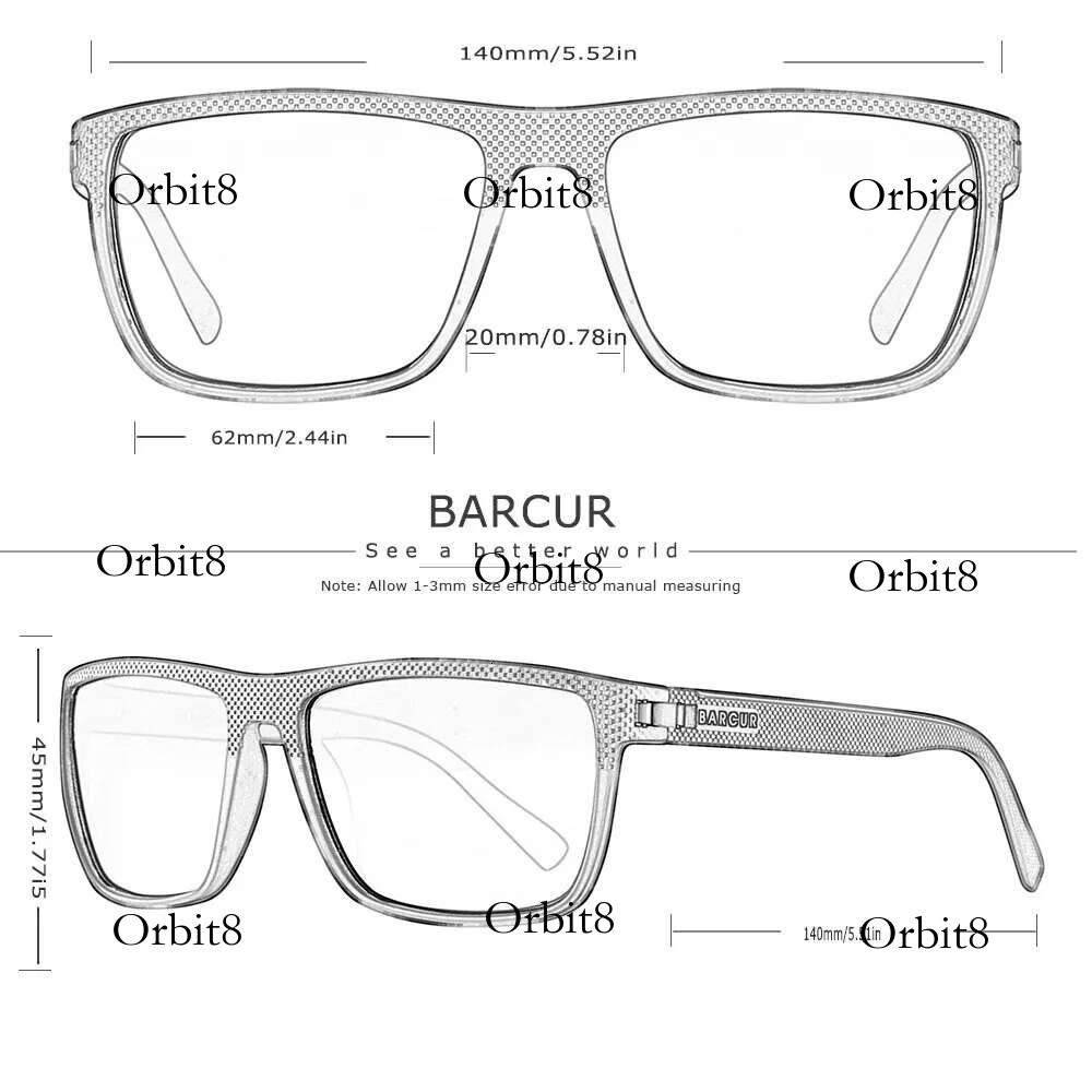 BARCUR Design TR90 Sunglasses Men Polarized Light Weight Sports Sun Glasses Women Eyewear Accessory Oculos UVAB Protection