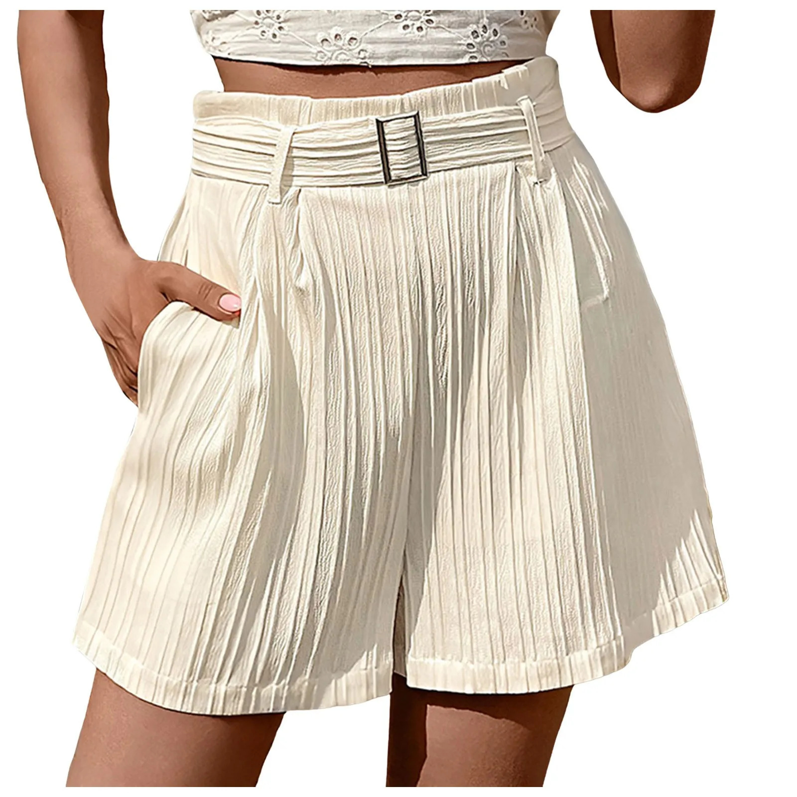 Women Cotton Shorts Summer Casual Solid Cotton Linen Shorts High Waist Loose Shorts For s Soft Cool Female Shorts 250318