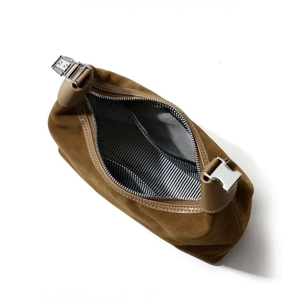 Top Quality Women Suede Cowhide Leather Lunch Box Bag Chic Handbag Lady Commuting Purse Daily Tote