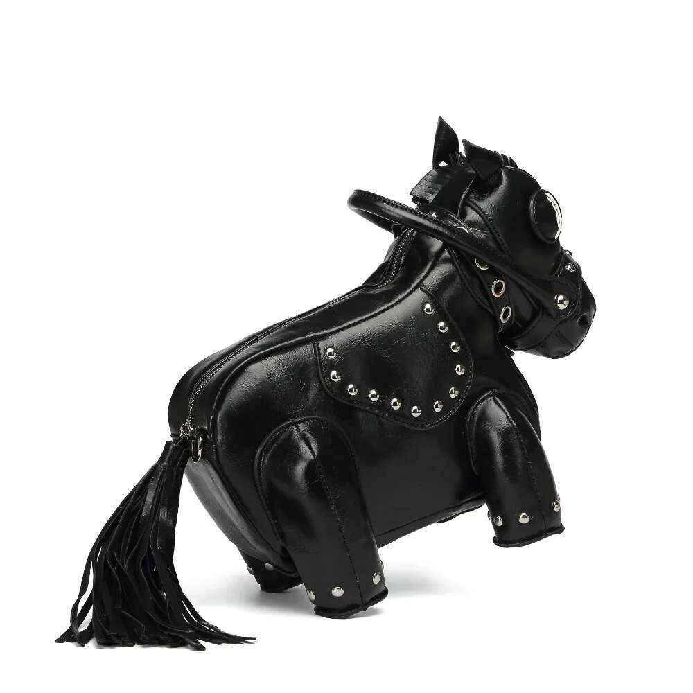 Fashionable And Personalized Design, Pony Shaped Three-Dimensional Handbag, Cute Splicing, Single Shoulder Diagonal Cross Bag