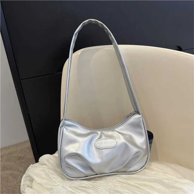 Simple Fem Fiable Underarm Bag Shoder Bag Solid Color Small Square Bag Design Pleated Bag Handbag Z250318