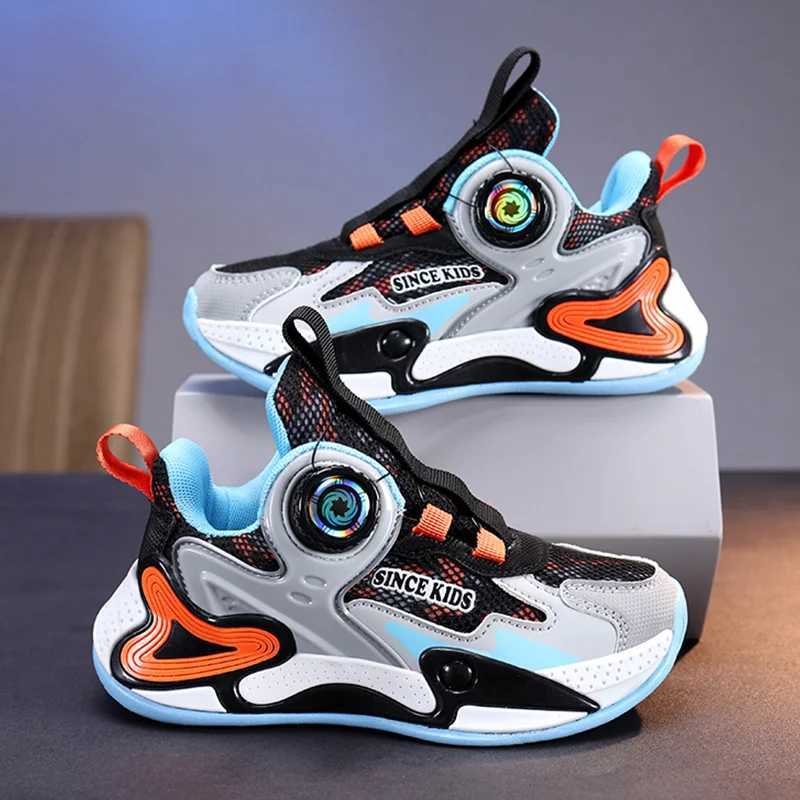 Childrens fashionable sports shoes boys casual shoes leather flat shoes student walking shoes outdoor girls basketball sports shoes W250318