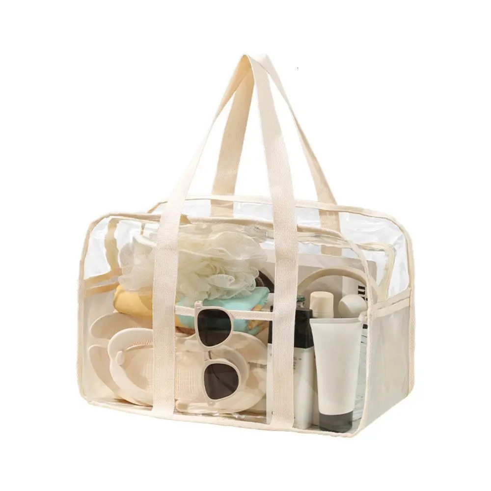 Makeup Bag Large Capacity Portable Transparent Swimming Waterproof PVC Storage for Clothes Travel Essentials Beach Organizer Bag 250314