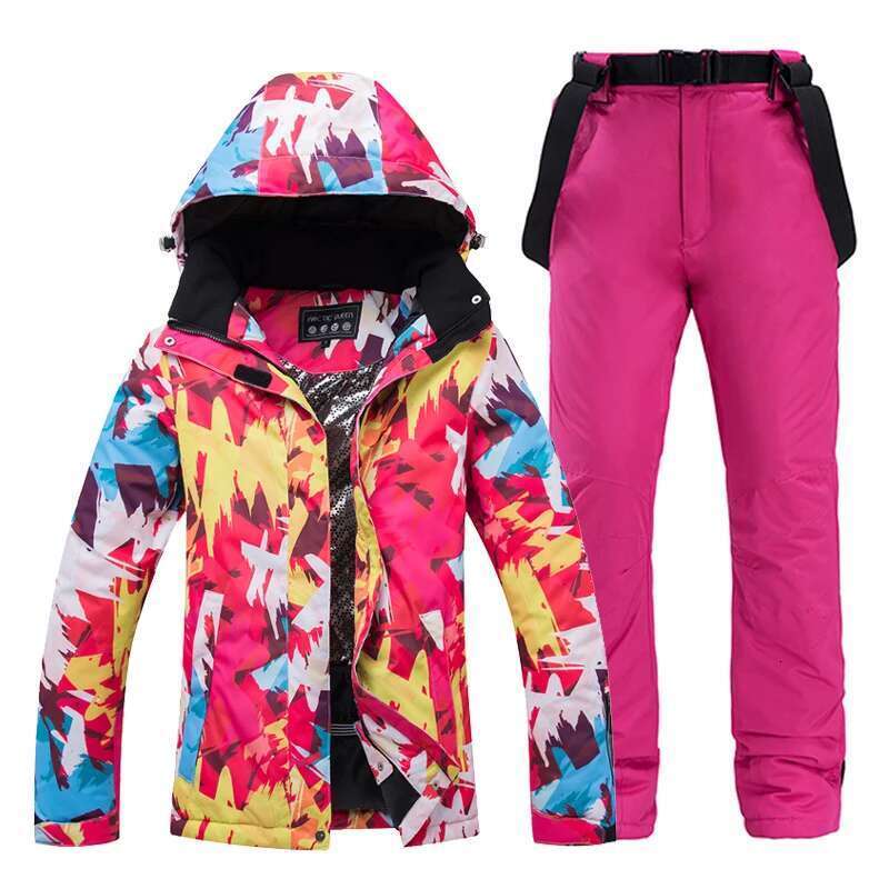 Tight Dress -30, Women Snow Wear Suit Sets, Snowboard Clothing, Waterproof, Winter Costume, Ski Jacket And Strap Pant, Belt Bibs For Female