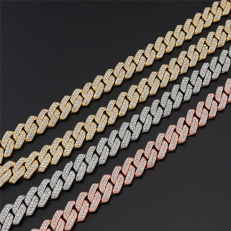 Ice out Cuba Link Chain by test - 10mm Hip Hop necklace with CZ cubic zirconia