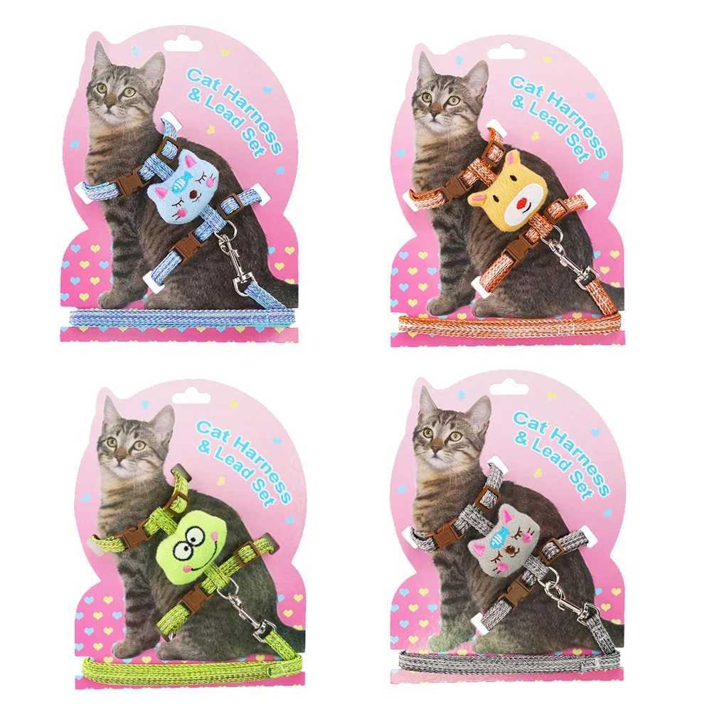 Cat collar pet strap adjustable cute cartoon cat strap cat strap walking lead strap cat productT250318