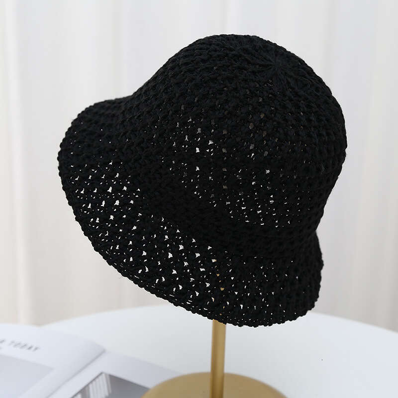 Summer hollow fisherman women's breathable thin anti UV fashionable basin hat, bucket sun hat