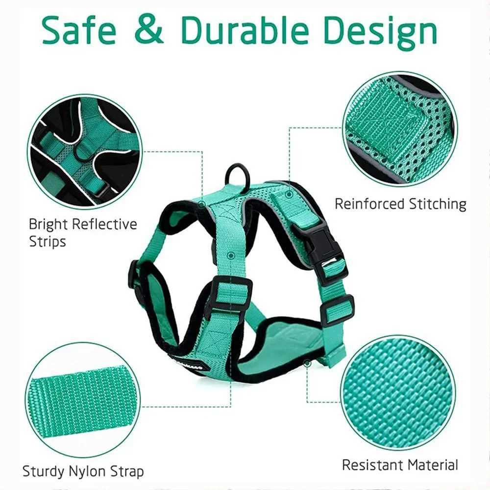 Breathable cat harness set escape pet harness vest suitable for cats dogs reflective walking lead harness cat accessoriesT250318