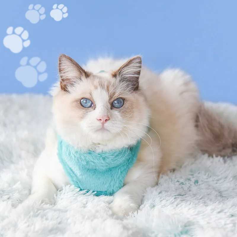 Luxury upgraded cat and dog harness and belt set winter warm pet reflective harness vestT250318