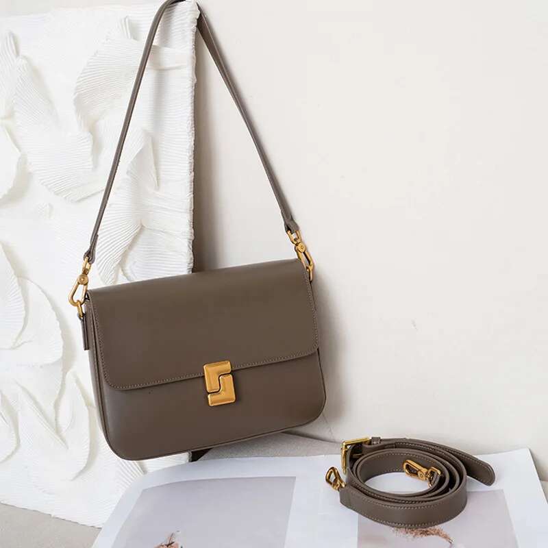 New Arrival Genuine Leather Square For Women 2024 Cowhide Underarm Bags Ladies Shoulder Crossbody Bag High Quality Handbag