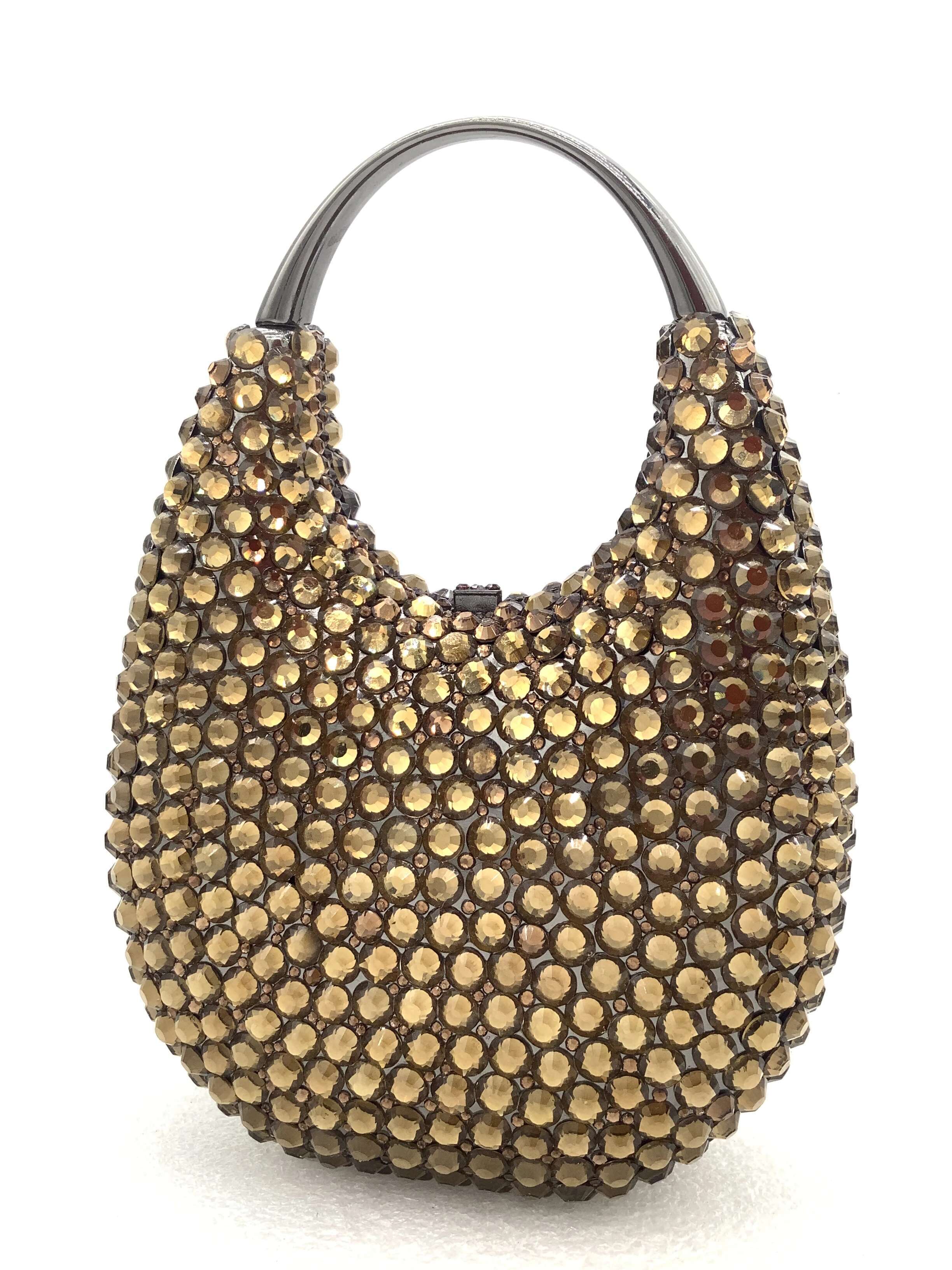Women Crystals Top Handle Evening Handbags Pink/Red Lady Dias Minaudiere Gold/Brown Wedding Clutch Bags Gems Handbag Purse