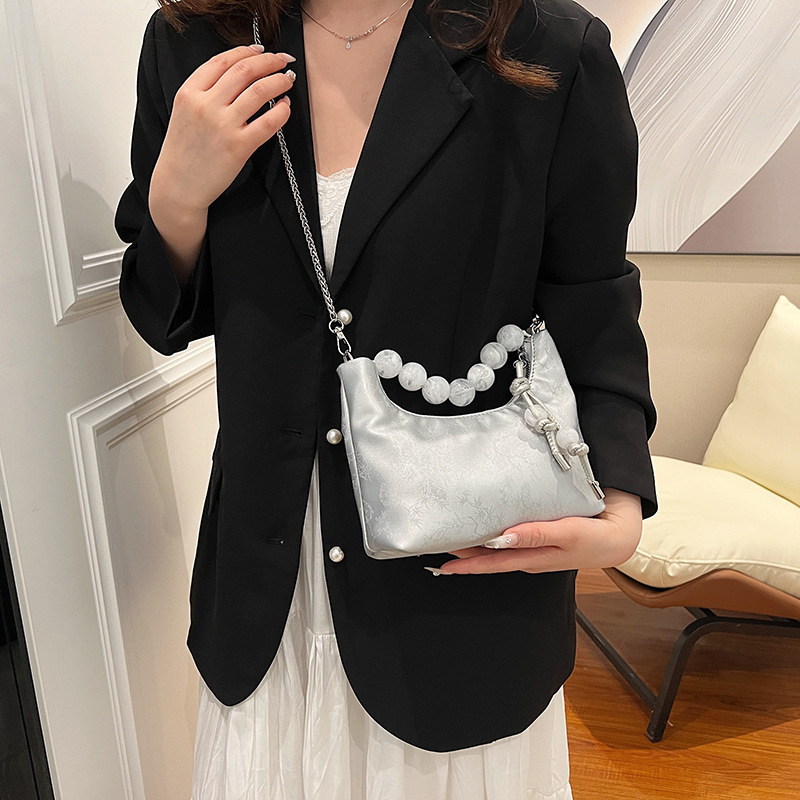 2025 Spring summer Fashion Designer Mini Cloud Bag Women s Trendy Chain Pearl Handbag Multi Functional Crossbody Bag Leisure Vacation Wallet Handbag