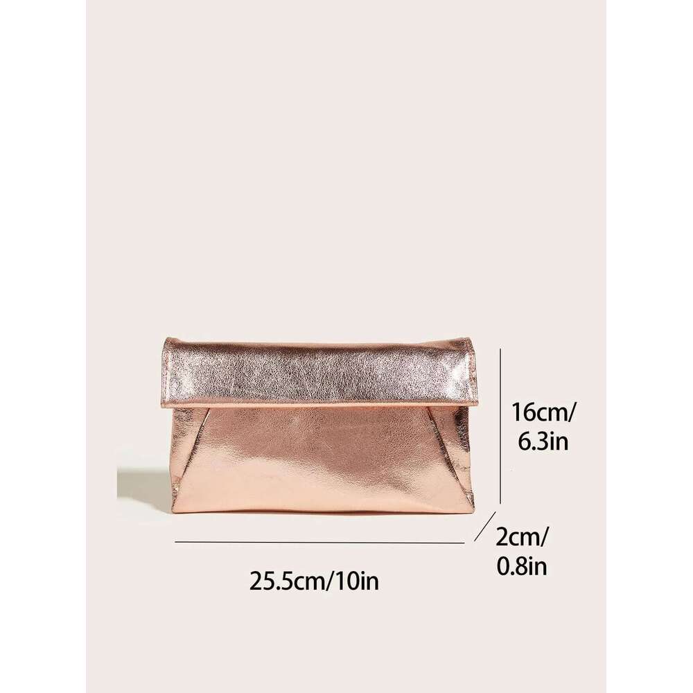 Evening Women's Sparkle Bags Envelope Clutches Shoulder Chain Handbag Bridal Wedding Purse Roll Top Clutch Bag