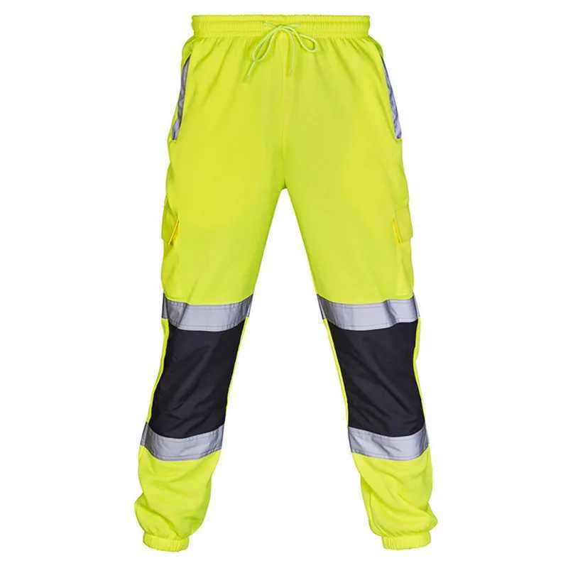 Mens Work Clothes Bottom Safety Sweatpants Striped Reflective Pants Loose Mens Jogger Work Clothes Patch W250318