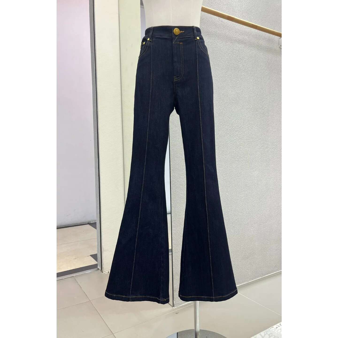 Women Jeans Australian Designer Resort Wear Vintage High Waist Flare-Leg Spandex Cotton Pants Trendy Summer Outfit