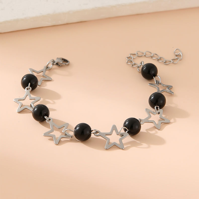 Five-pointed Star Imitation Pearl Splicing Necklace Female Simple Temperament Choker Collarbone Chain Jewelry