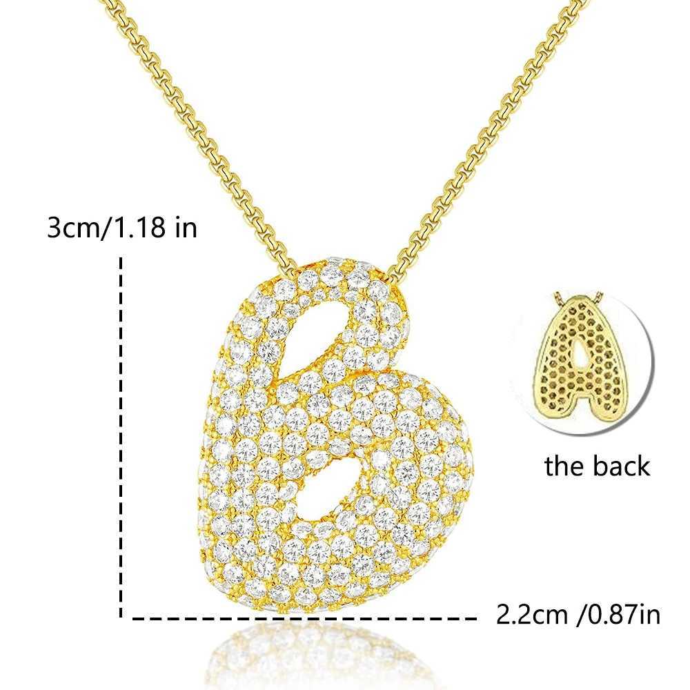 Home Charm A-Z Letter Pendant Necklace Womens Mens Necklace Stainless Steel Rope Chain Fat Letter Gold Hip Hop Ice W250318