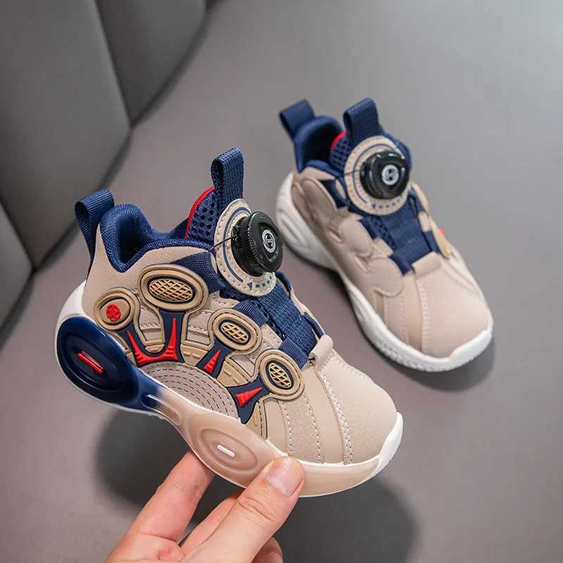 Autumn childrens sports shoes new fashion comfortable boys shoes soft soled anti slip casual shoes fashionable classic rotating button childrens shoes