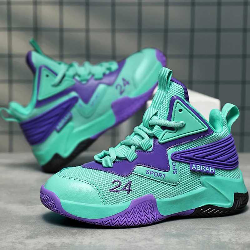Childrens basketball shoes high-quality and fashionable mid top sports shoes popular lace outdoor running shoesXJ250318