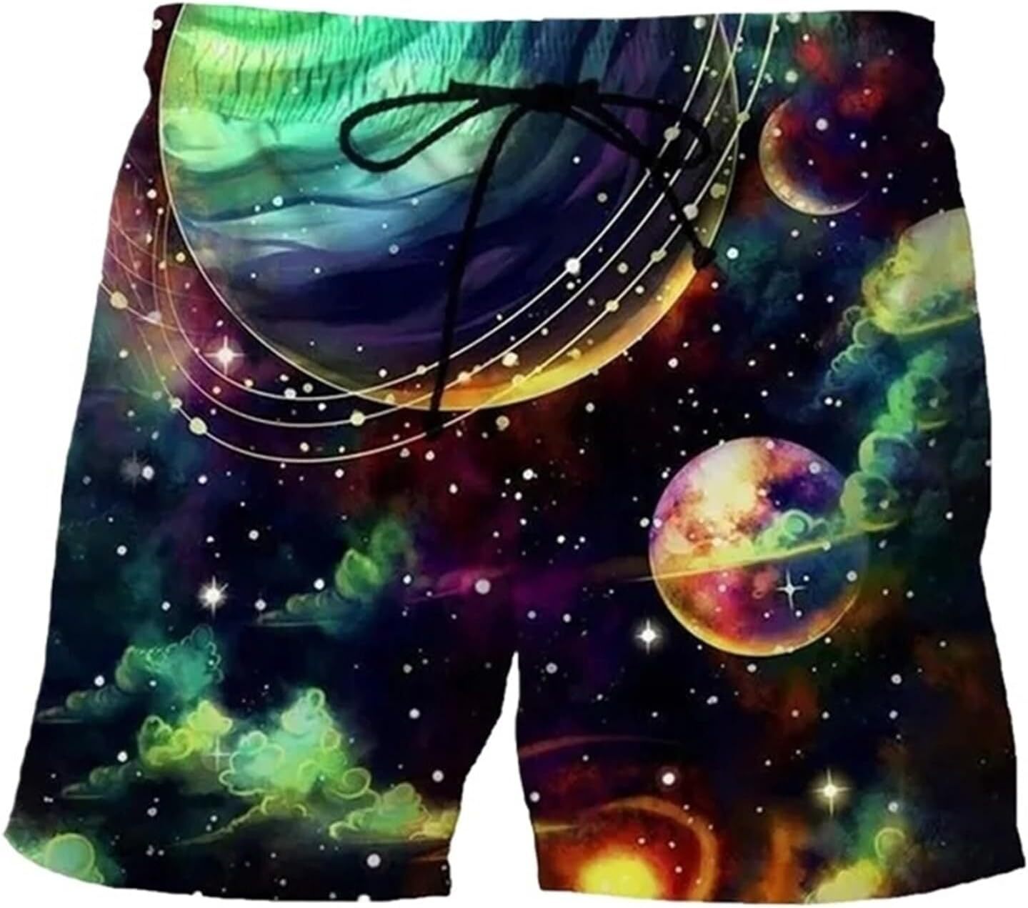 Men's Summer Beach Hawaii Shorts Lightweight Elastic Waist Drawstring Casual Shorts Fashion shorts starlit sky