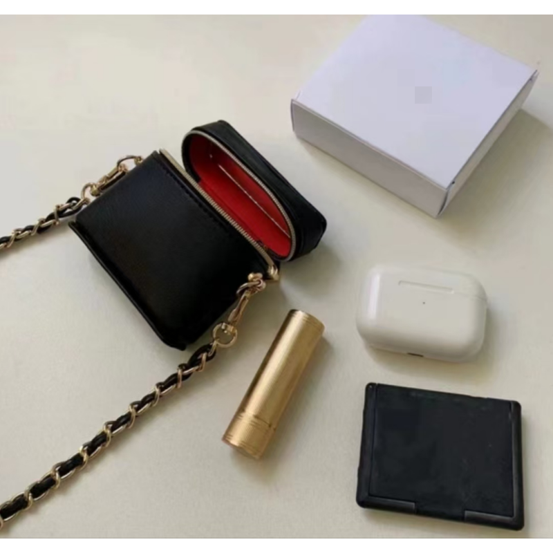 Designer Black Chain Bag Mini Change Bag Lipstick bag with Packaging coin purse Storage
