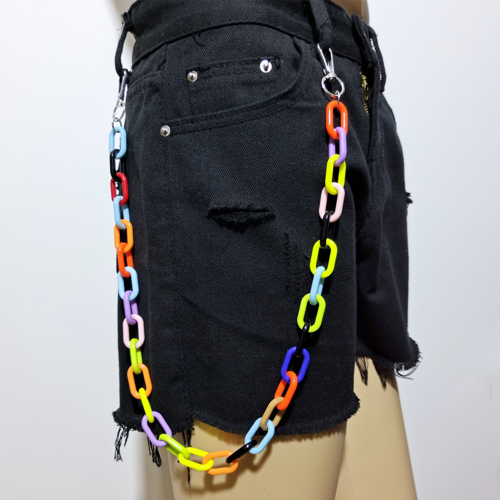 Stage Wear Dance Accessories Acrylic colored fluorescent chain waist chain