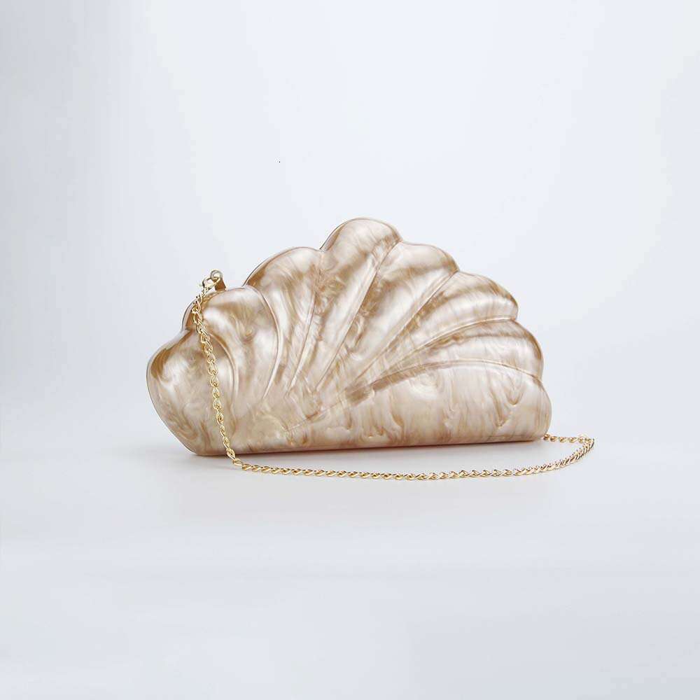 Women's Bags Women's New Diagonal Straddle Shell Fan-shaped Acrylic Fashionable Wedding Dinner Handheld Bag