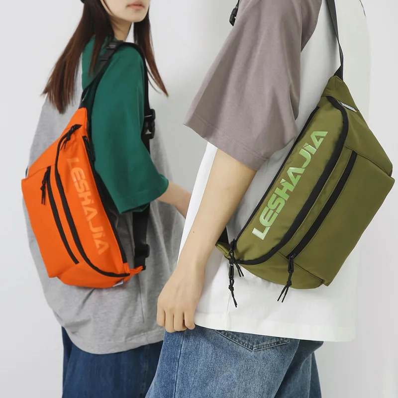 Leisure Street Big Waist Bag Unisex Hip Hop Fanny Bag Chest Bag High Capacity Nylon Strap Bag Womens Shoulder Cross Bag 250317