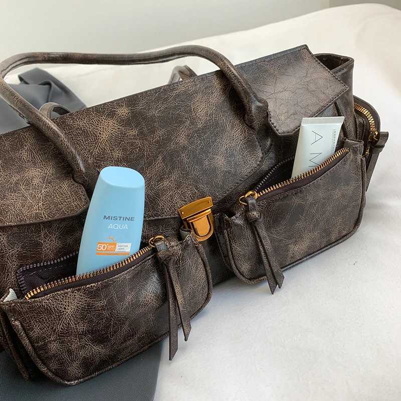 Warm Y2K Mti Pocket Large Capacity Sahel 2024 Winter Lat Luxury Handbag Y250318