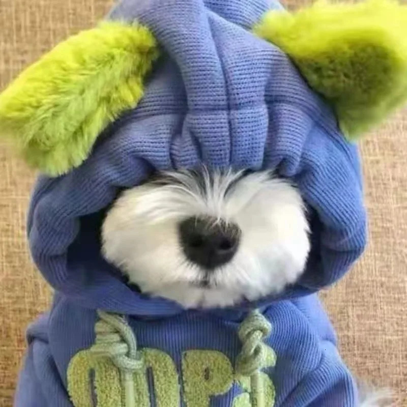 Ins Fashion Letter Hoodie Warm Sweater Schnauzer French Bulldog Small Medium Dog 250318