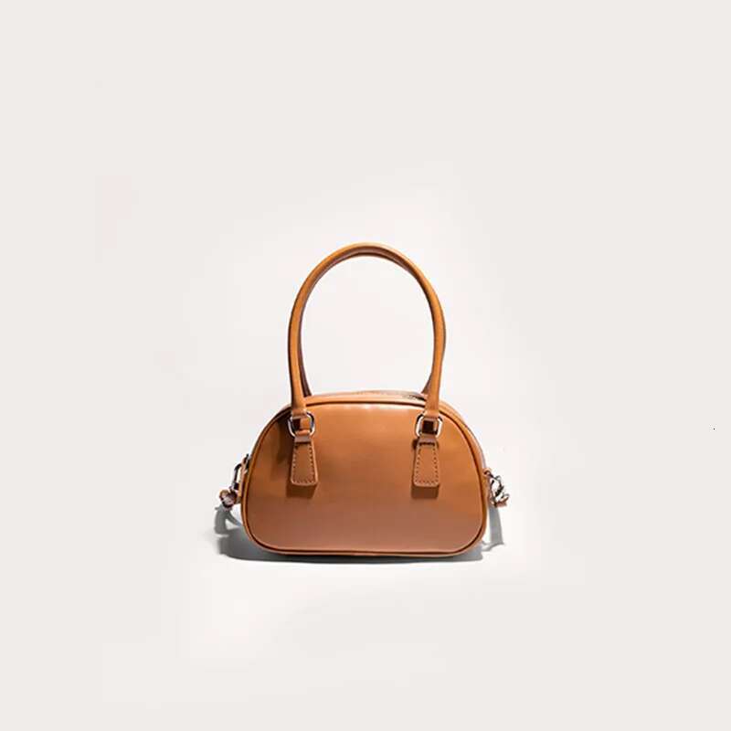 2024 Genuine Leather Women's Mini Boston High Quality Retro Versatile Handbags Small Shell Shoulder Bag Cowskin Purses