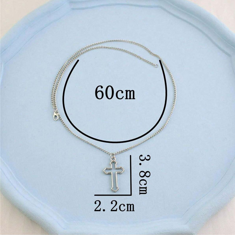 Long Hollowed-out Cross Pendant Necklace Simple Hip Hop Sweater Chain Jewelry for Men And Women