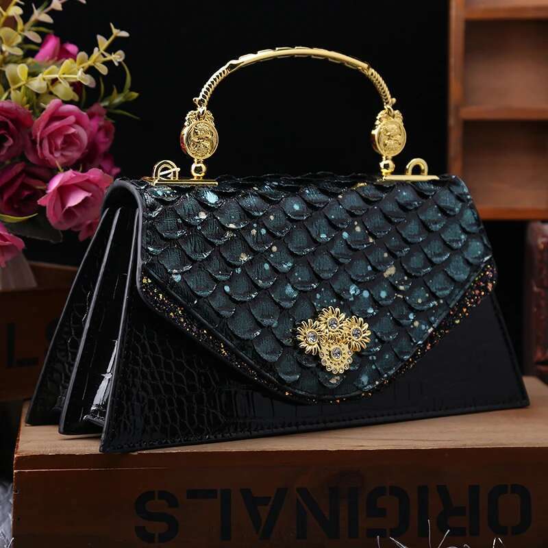 Leather Women's Bag 2024 New Fashion Snake-Print Cowhide Small Handbags Shoulder Crossbody Lady Party Messenger Shell Bags