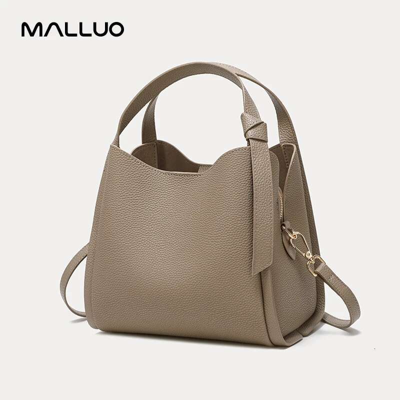 Women's Cowhide Genuine Leather Shoulder Bag Female Fashion Designer Handbags Ladies Commuting Large Capacity Bucket Bags
