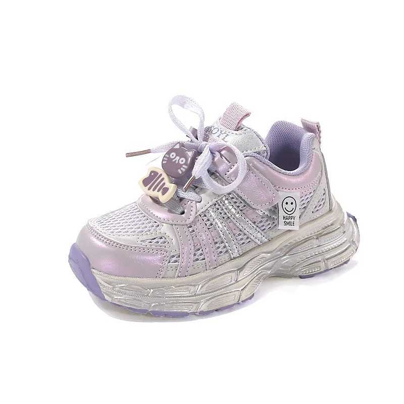 Childrens sports shoes with thick and soft soles girls running shoes princess sleds 2025 new childrens sports shoes cat fish sweet W250318