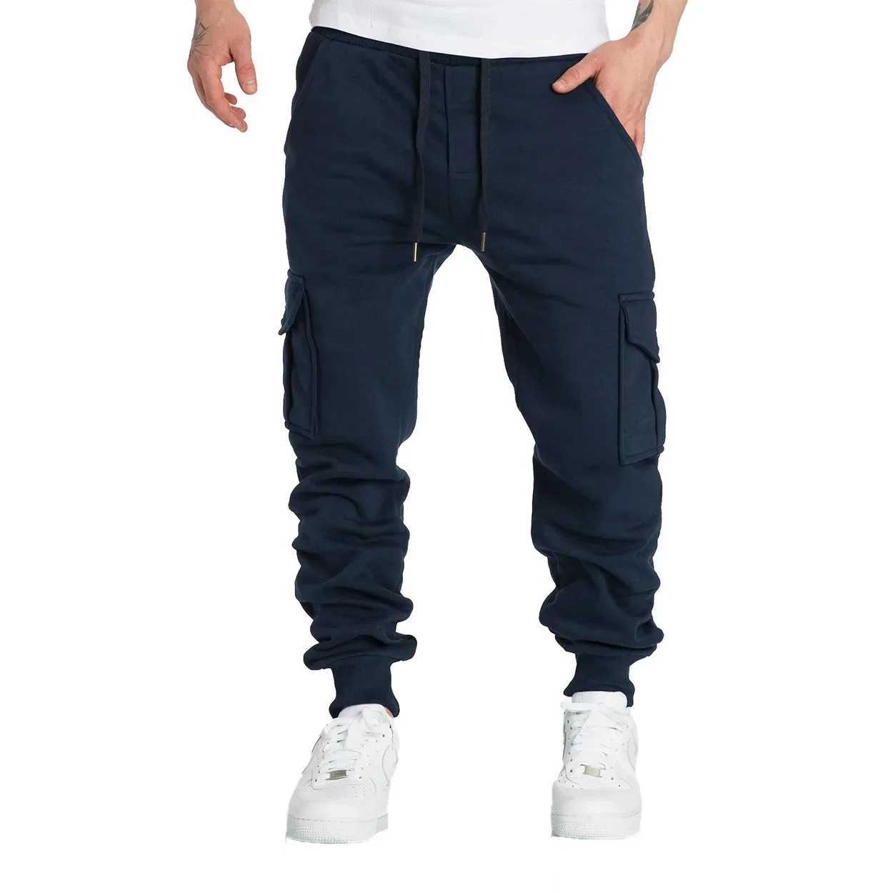 2024 Autumn/Winter Wool Mens Casual Work Pants Mens Multi Pocket Pants Cross border Plus Sports Casual Pants Mens W250318