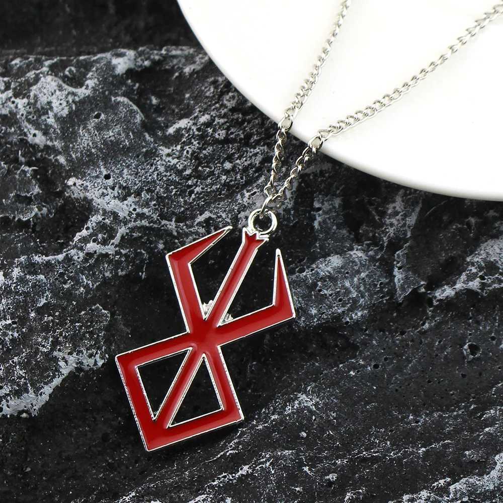 Creative Design Berserker Symbol Pendant Necklace Mens Cartoon Womens Crazy Warrior Lightning Necklace Keychain Jewelry Gift W250318