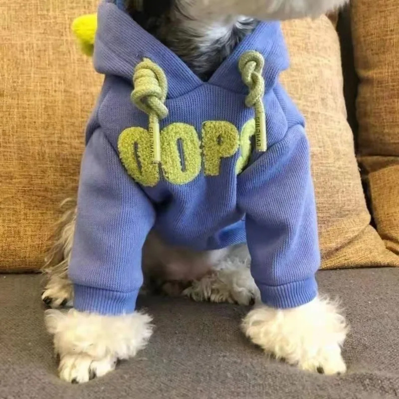 Ins Fashion Letter Hoodie Warm Sweater Schnauzer French Bulldog Small Medium Dog 250318