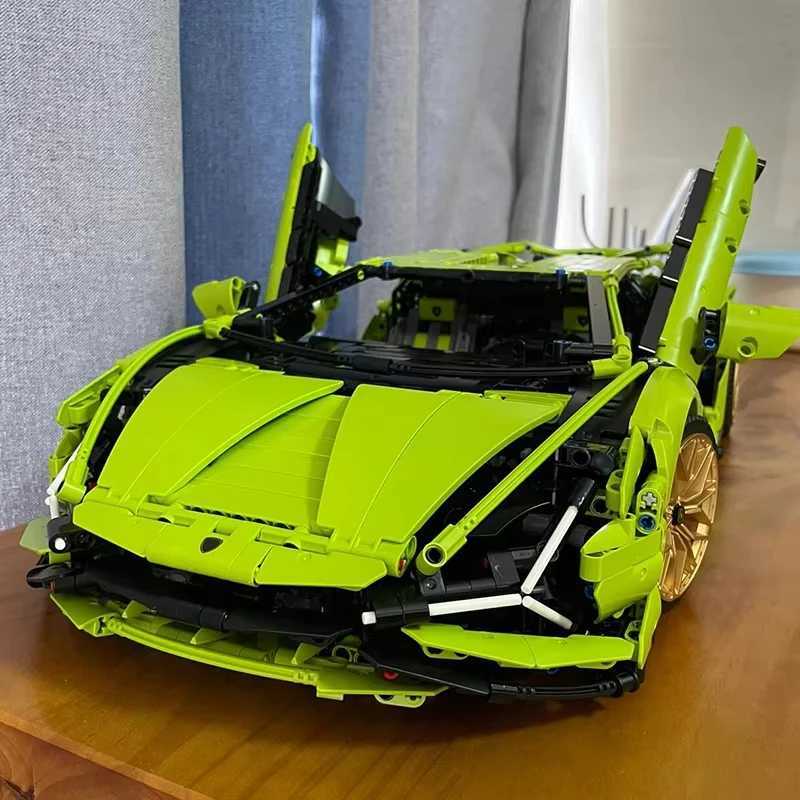 Kalein Green Cow 1 8 Technical Sports Car Model Building Block Mechanical Group Model Toy Moc Home Decoration Boy Birthday Gift W250318