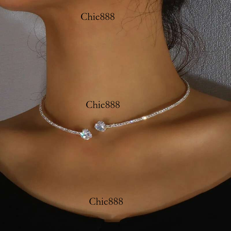 Fashion Rhie Heart Choker for Women Simple Open Collar Necklace Torques Jewelry Accessories