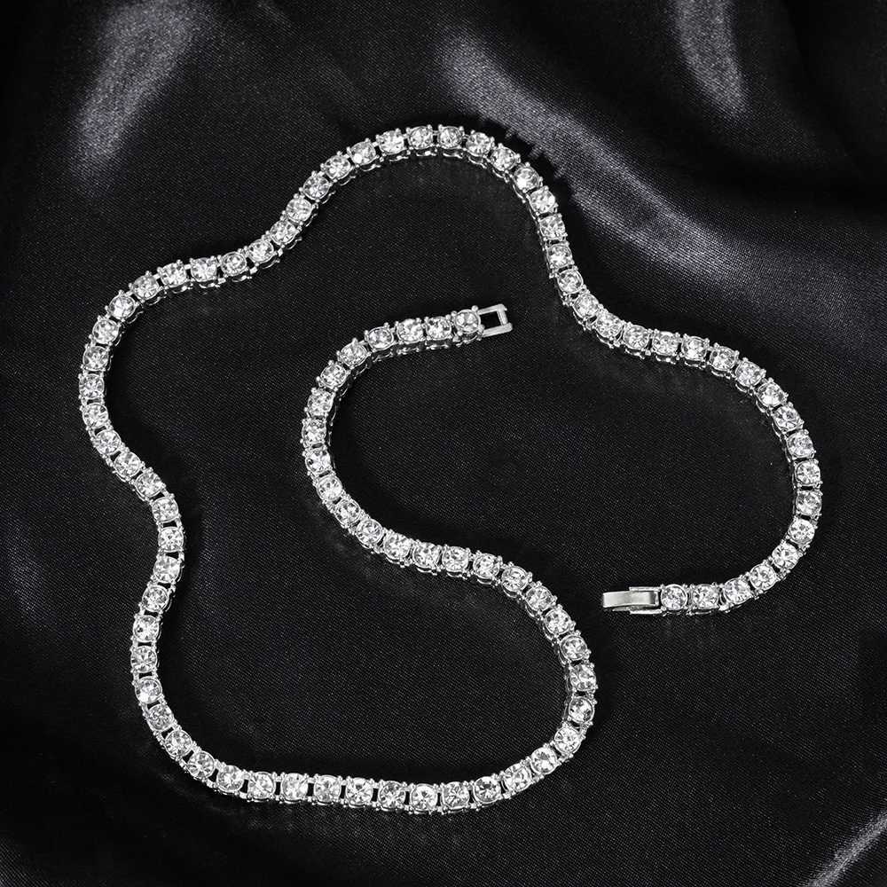 Classical 4MM Tennis Chain Iced Out Bracelet Necklace Men Fashion Hip Hop Jewelry Women 8/16/18/20/24inch Choker Punk Party Gift W250318