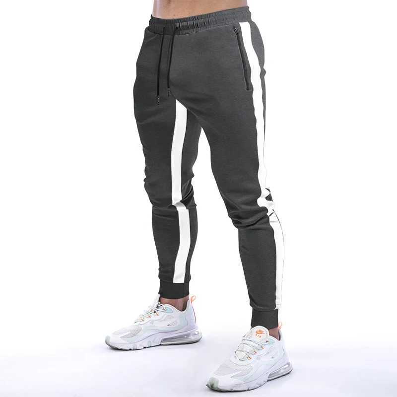 Mens Active Sports Pants Striped Jogger Trouser Stretch Elastic Waist Fitness Pants Autumn Winter W250318
