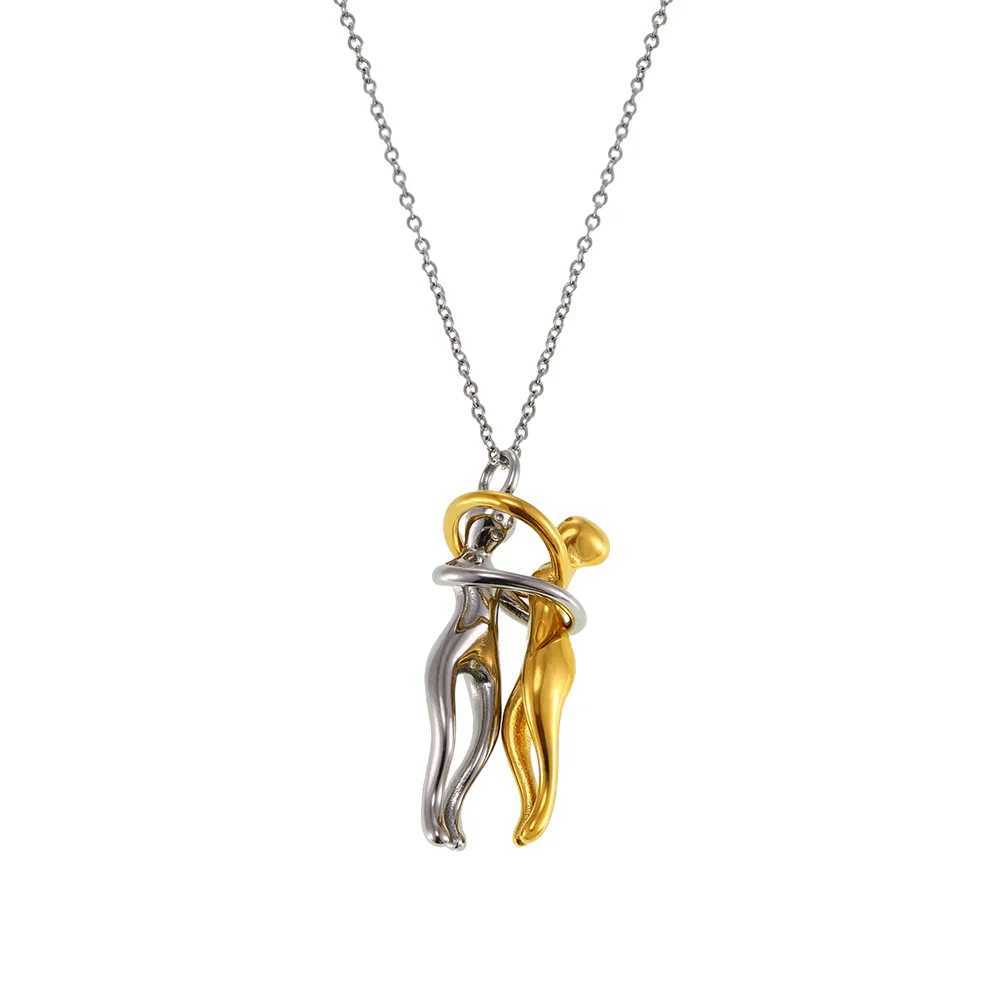 Fashion gold silver doll pendant necklace for women 316L stainless steel gold-plated long couple necklace waterproof jewelry W250318