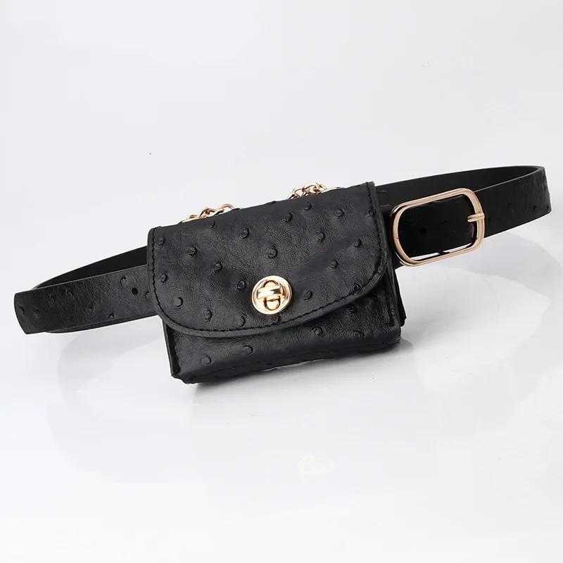 Fashion Women Chain Pocket Belt Leopard Pattern Retro Waist Fanny Pack Mini Handbag PU Leather Bag Purse Lady Wholesale Bag 250314